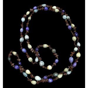 Nature Inspired Apple Seed And Job's Tears Seed Beaded Necklace